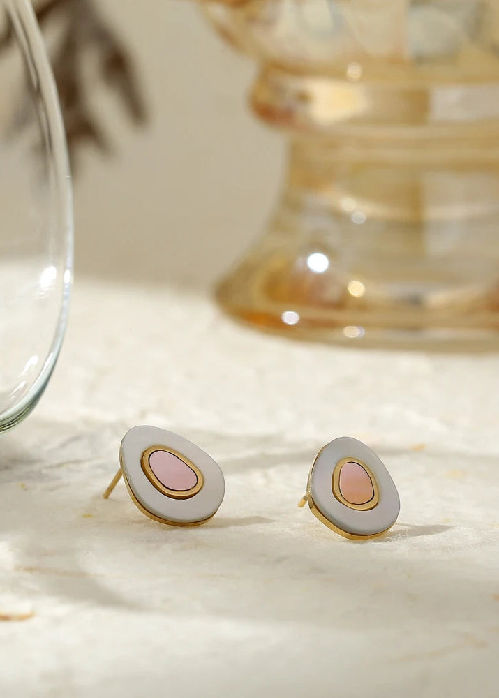Shell Avocado Stud Earrings