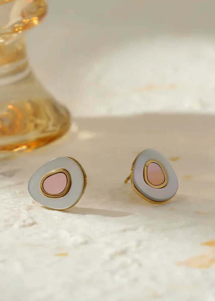 Shell Avocado Stud Earrings