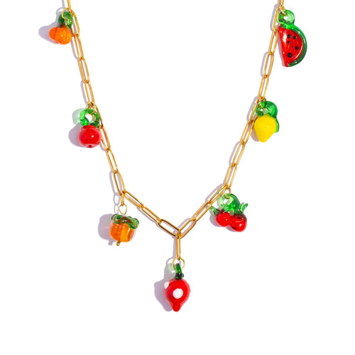 Assorted Fruit Charm Necklace