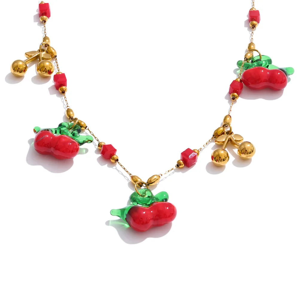 Cherry Gemini Garden Necklace & Earrings