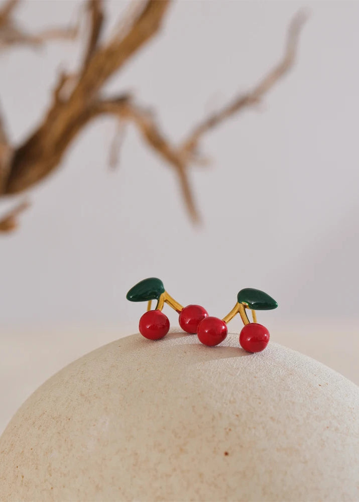 Cherry Pop Stud Earrings