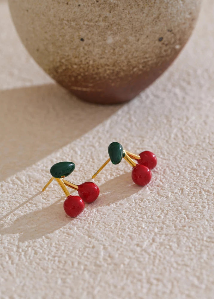 Cherry Pop Stud Earrings
