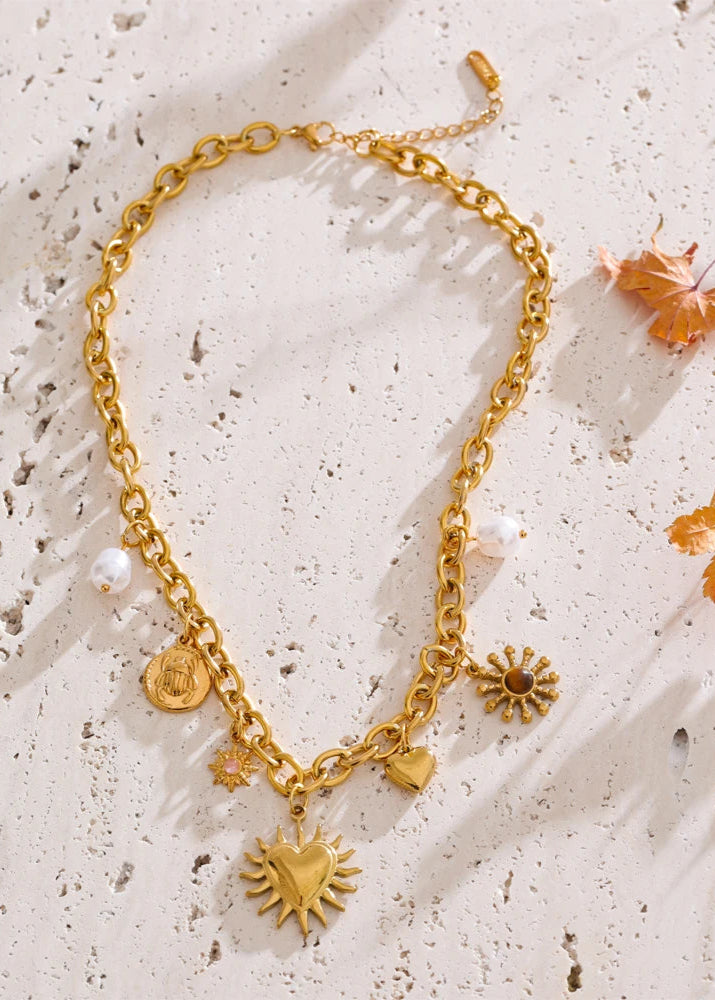 Summer Suns Heart Charm Necklace
