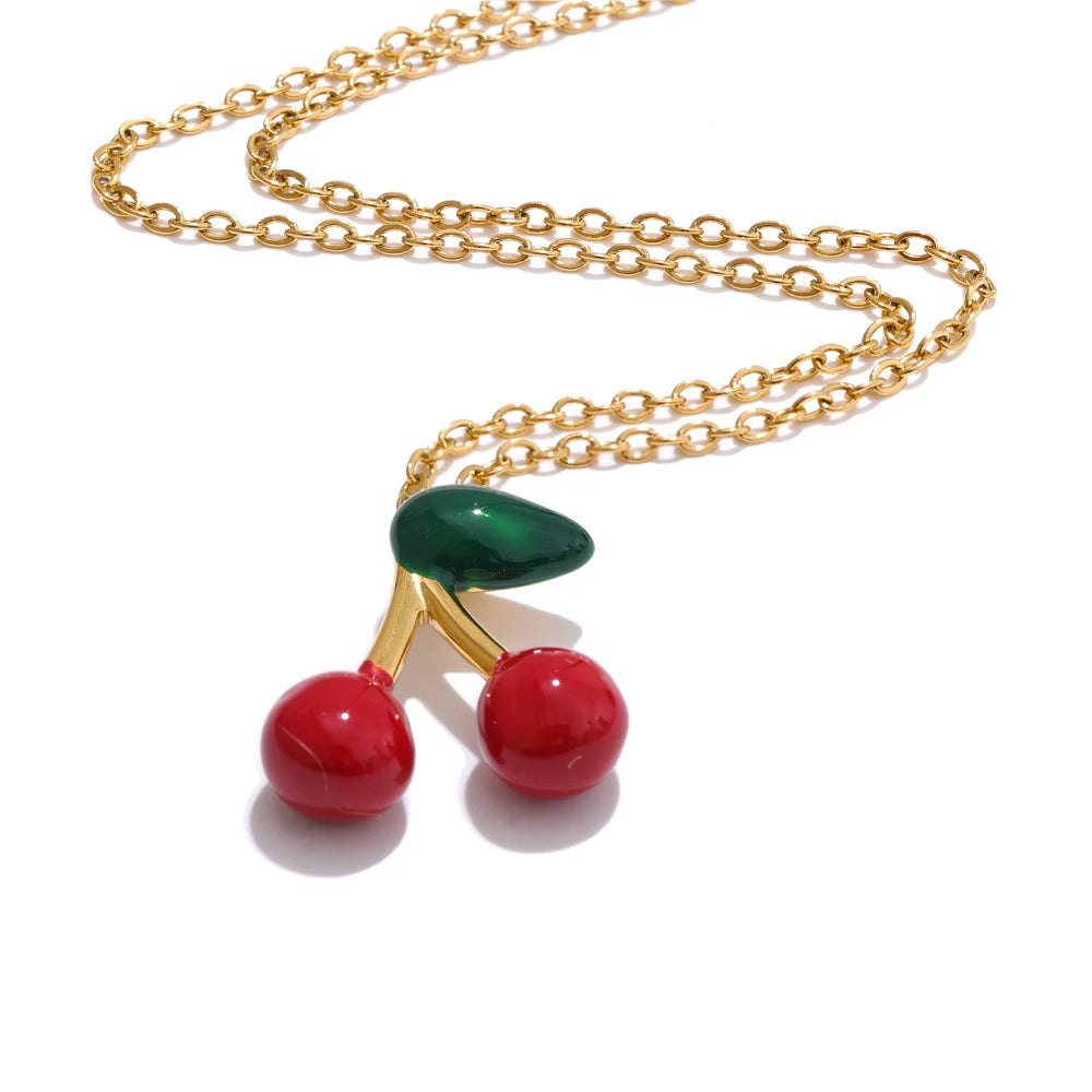 Sweet Cherry Pendant Earrings & Necklace