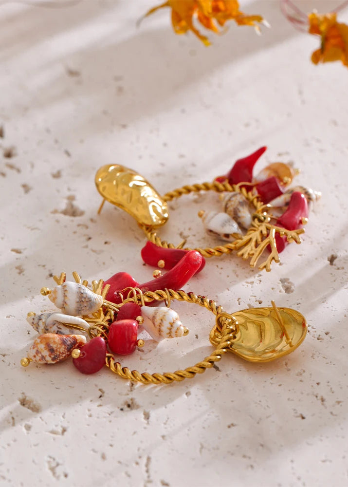 Conch Shell Dangle Earrings