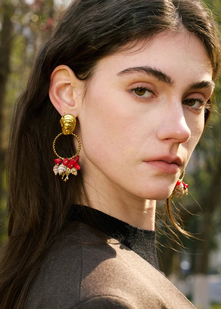 Conch Shell Dangle Earrings