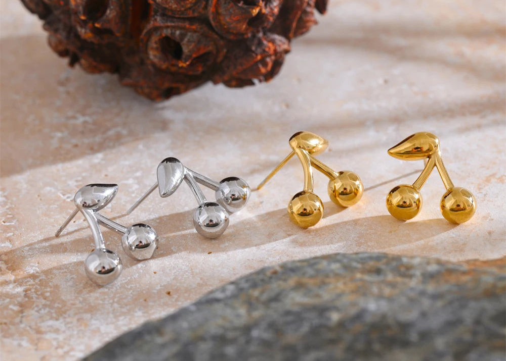Shiny Cherry Chrome Earrings