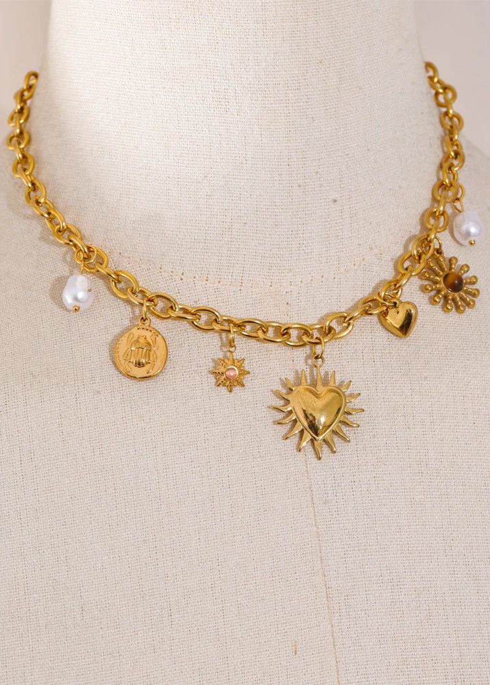 Summer Suns Heart Charm Necklace