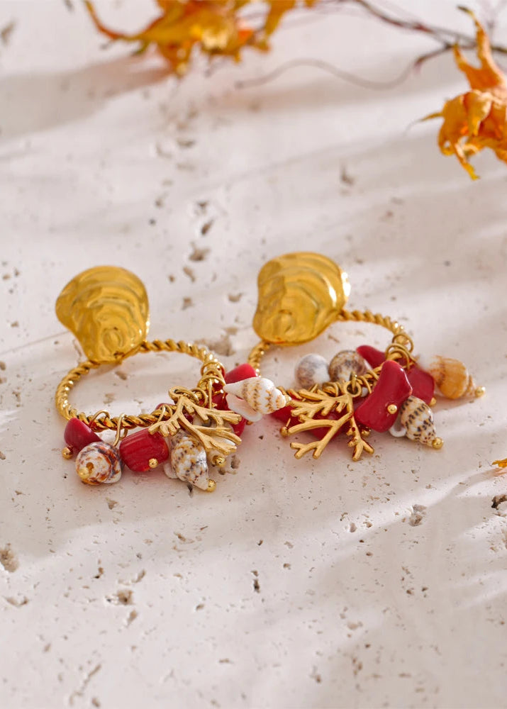 Conch Shell Dangle Earrings