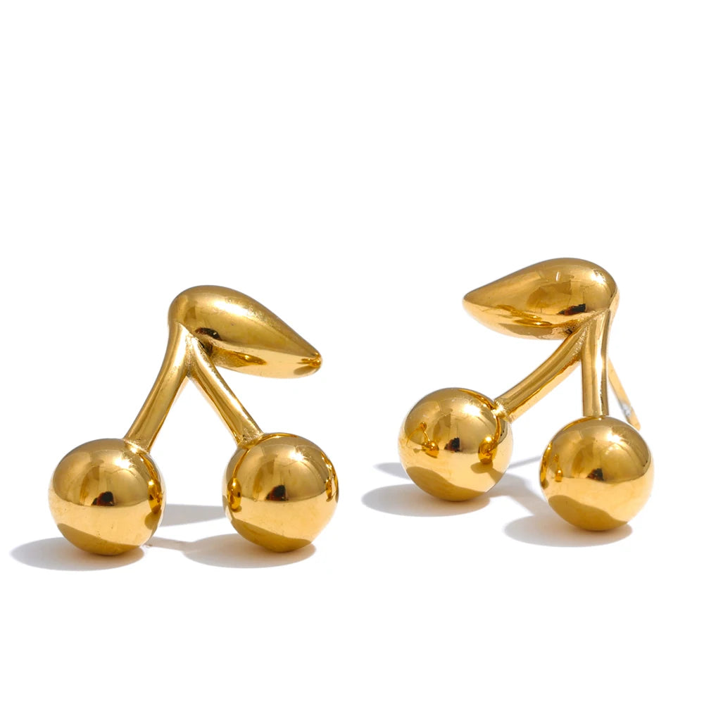 Shiny Cherry Chrome Earrings