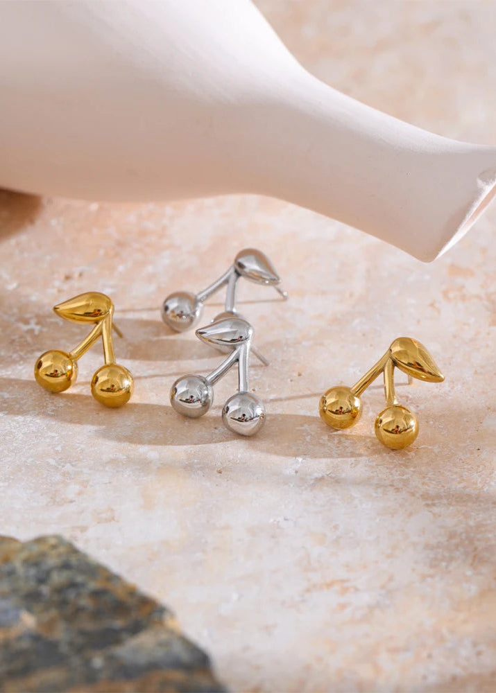 Shiny Cherry Chrome Earrings