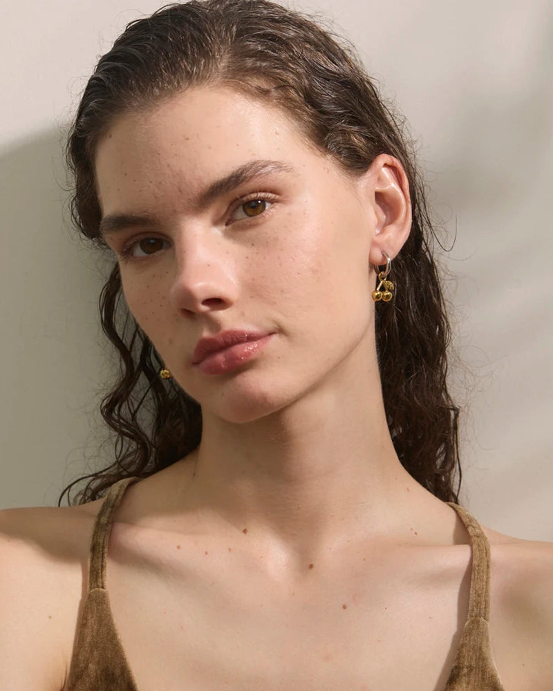 Golden Cherry Earrings