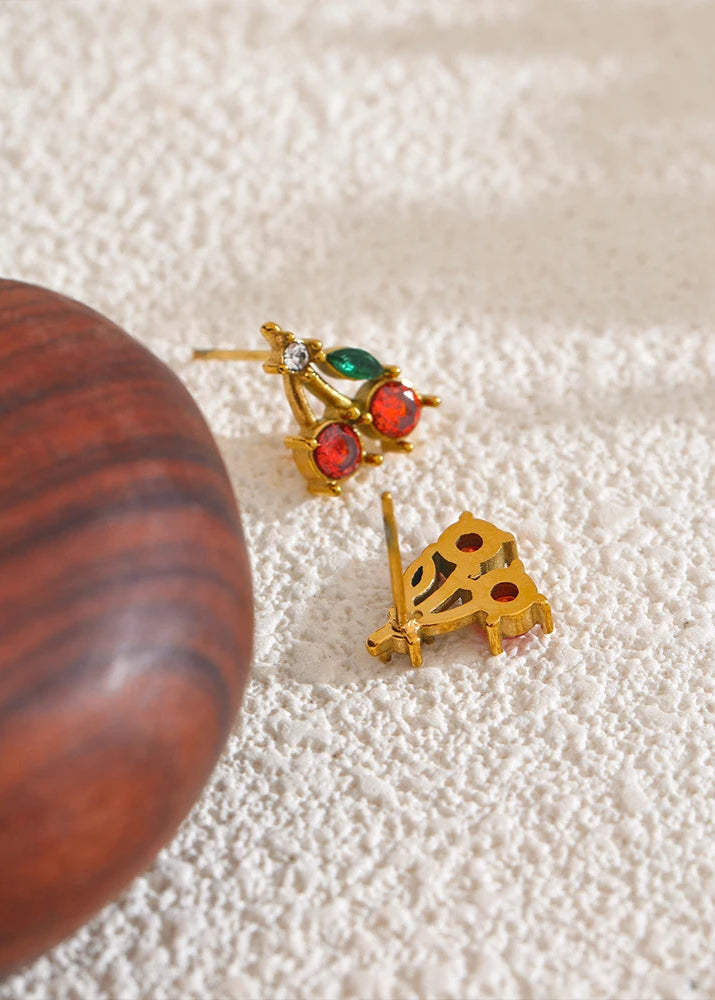 Zircon Cherry Stud Earrings