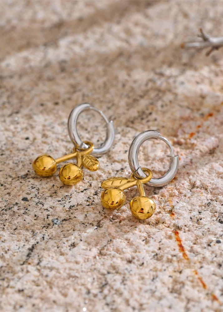 Golden Cherry Earrings