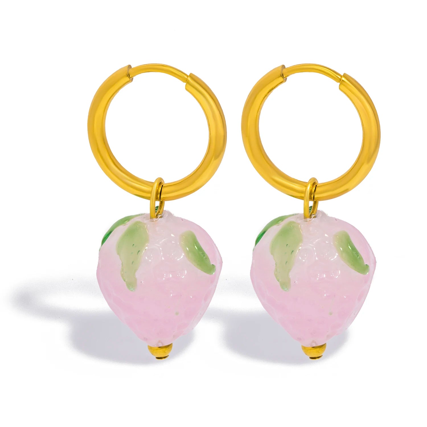 Glass Strawberry Drop Earrings