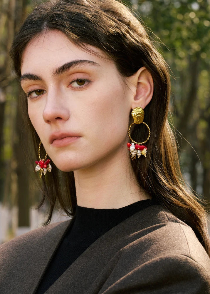 Conch Shell Dangle Earrings