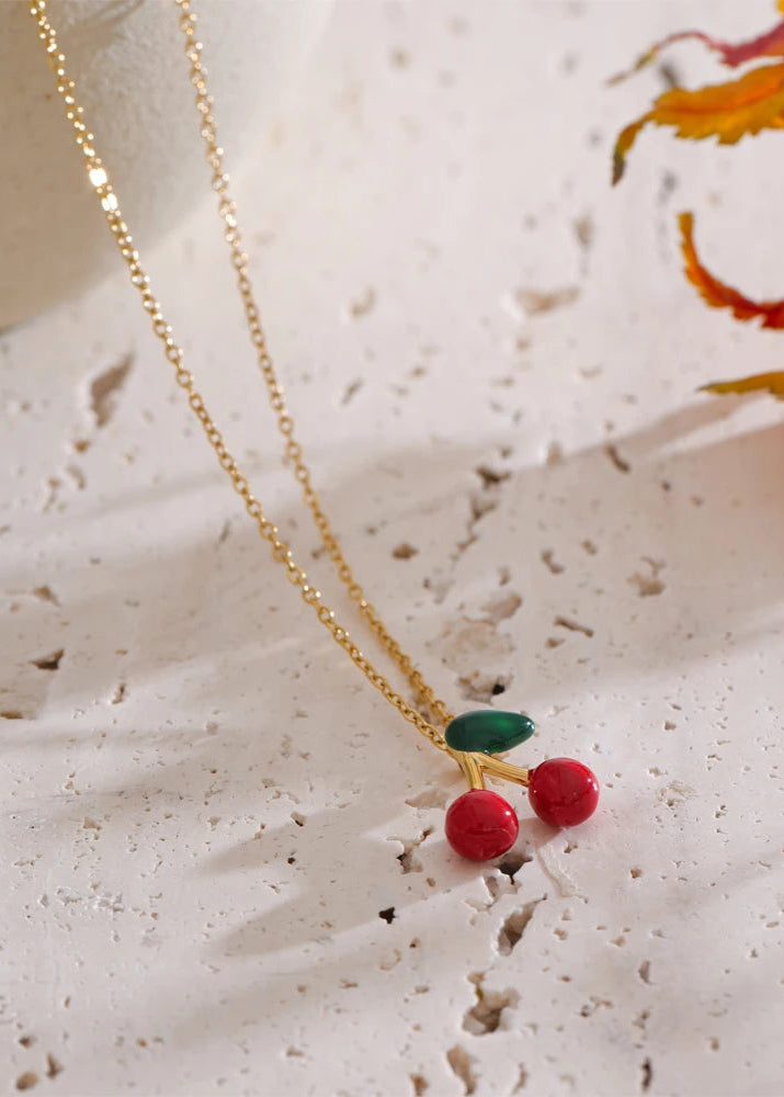 Sweet Cherry Pendant Earrings & Necklace