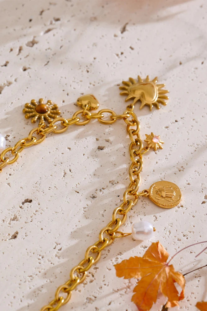 Summer Suns Heart Charm Necklace