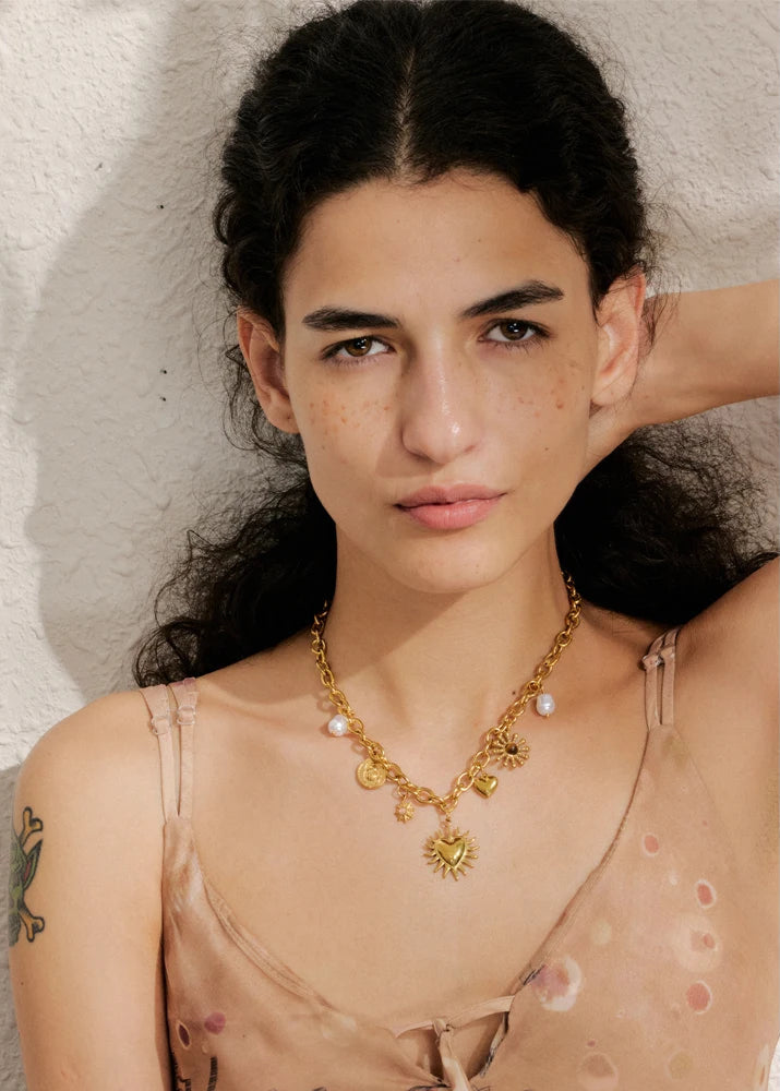 Summer Suns Heart Charm Necklace