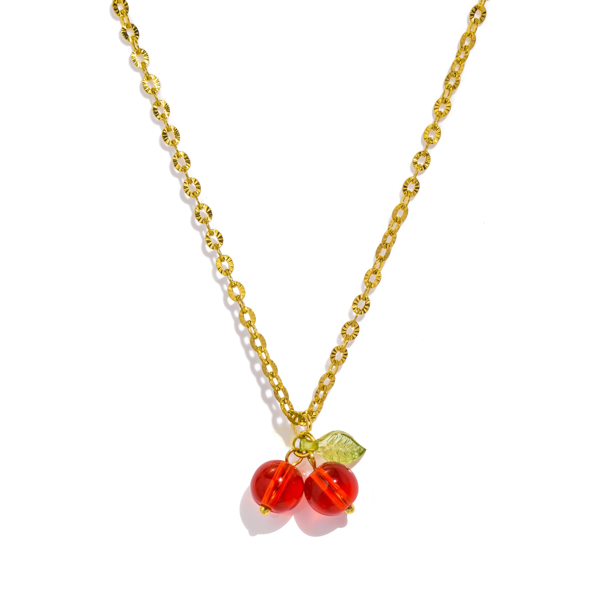 Clear Cherry Earrings & Necklace