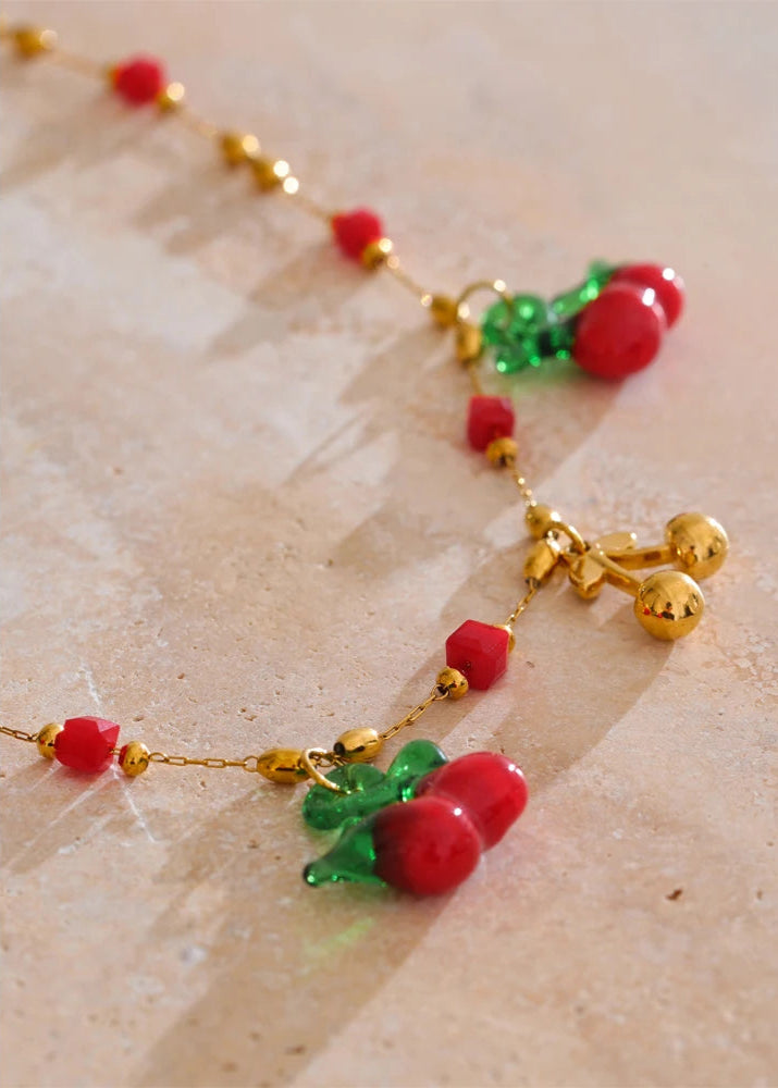 Cherry Gemini Garden Necklace & Earrings