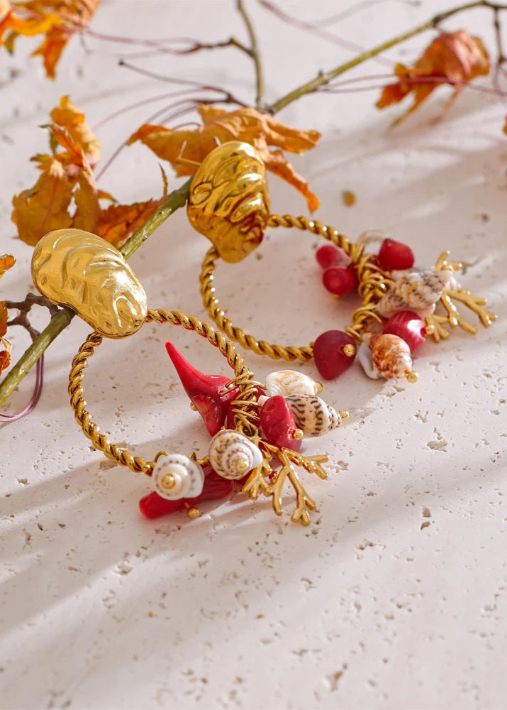 Conch Shell Dangle Earrings