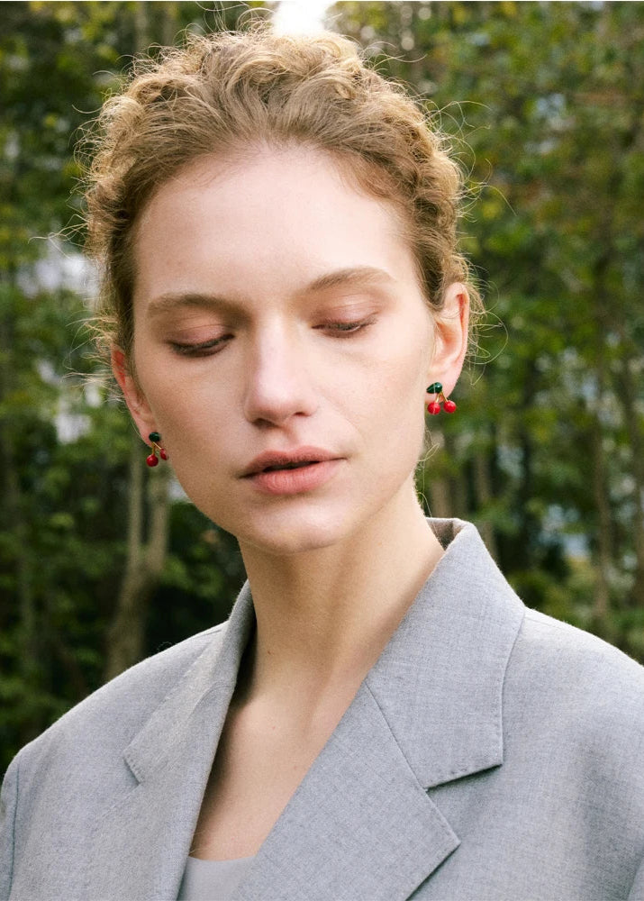 Cherry Pop Stud Earrings