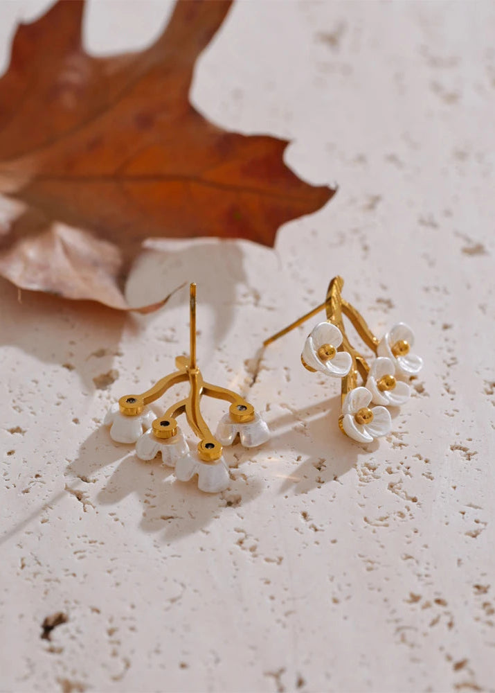 White Blossom Stud Earrings