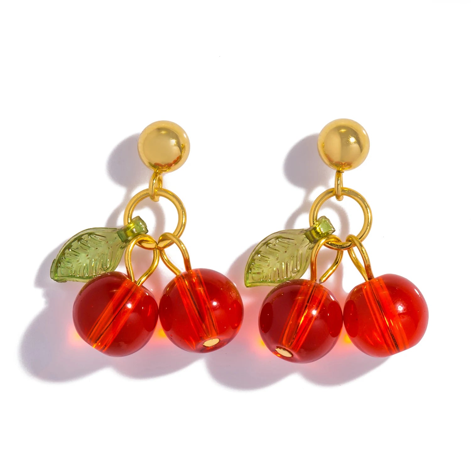 Clear Cherry Earrings & Necklace