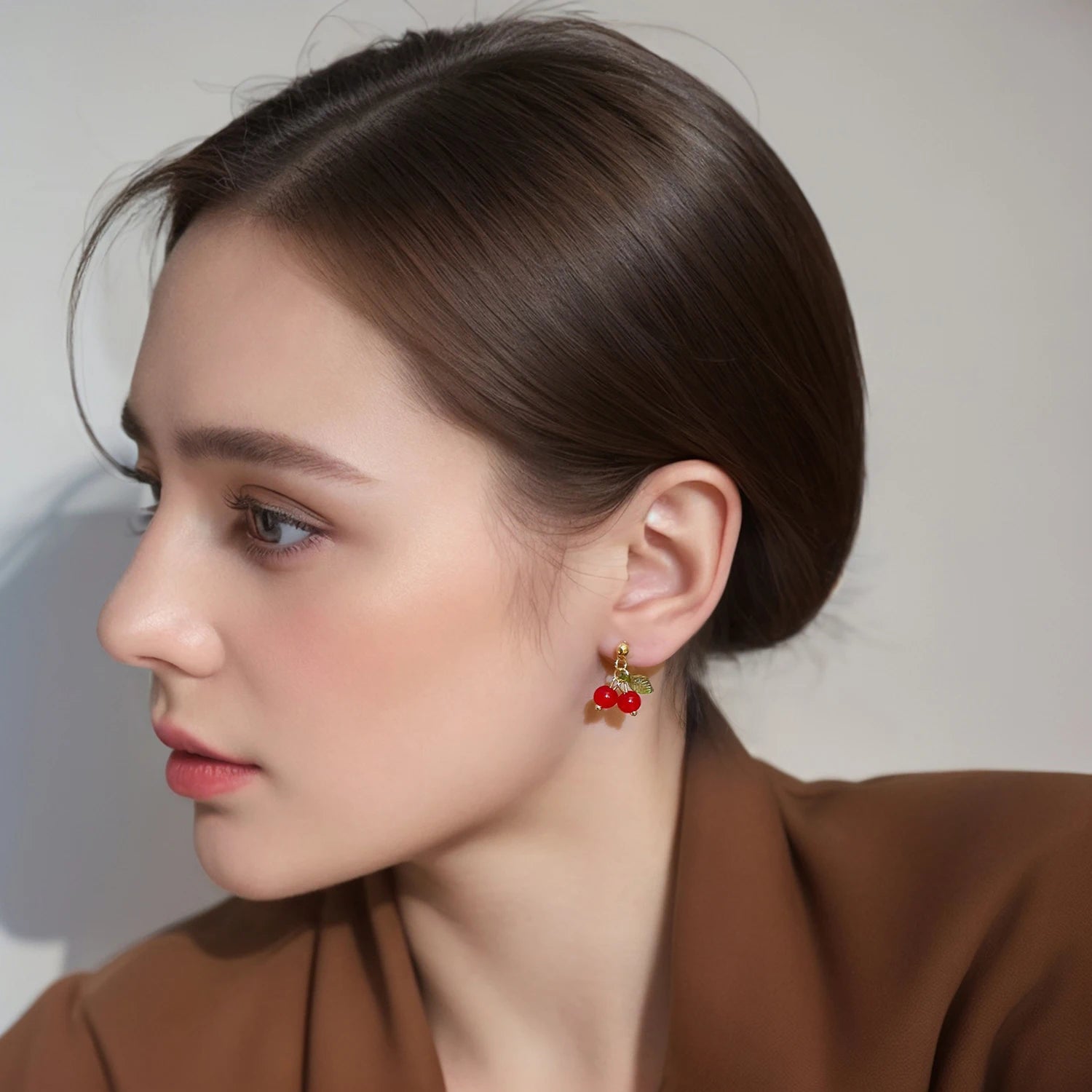 Clear Cherry Earrings & Necklace