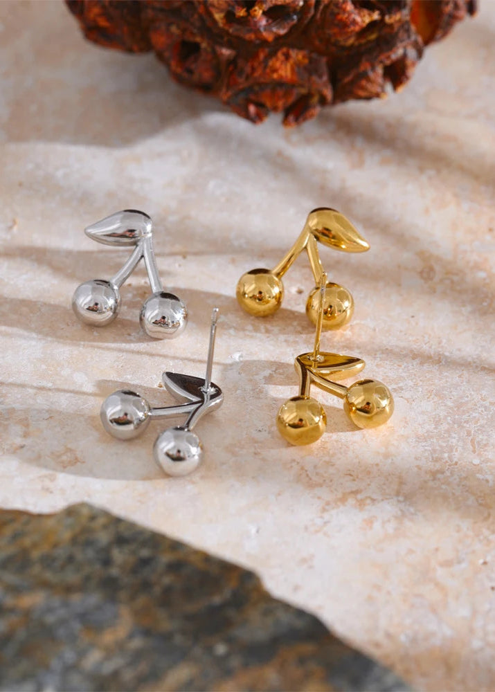 Shiny Cherry Chrome Earrings