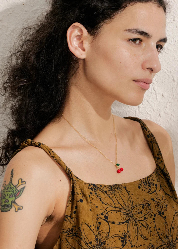 Sweet Cherry Pendant Earrings & Necklace