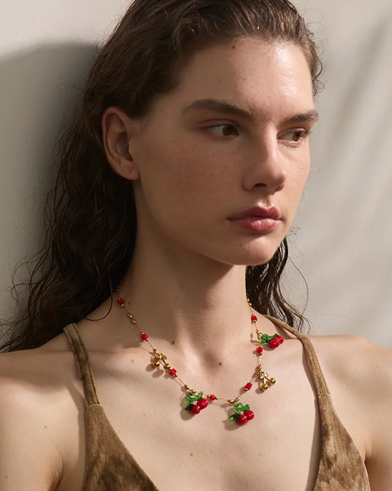 Cherry Gemini Garden Necklace & Earrings